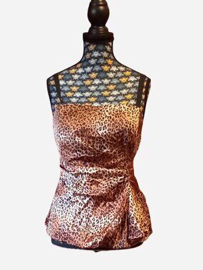 Nanette Lepore leopard print corset top with zipper back
